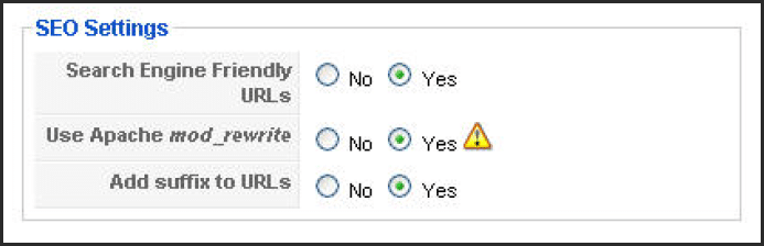 seo settings in Joomla