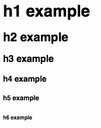 html h1 to h6